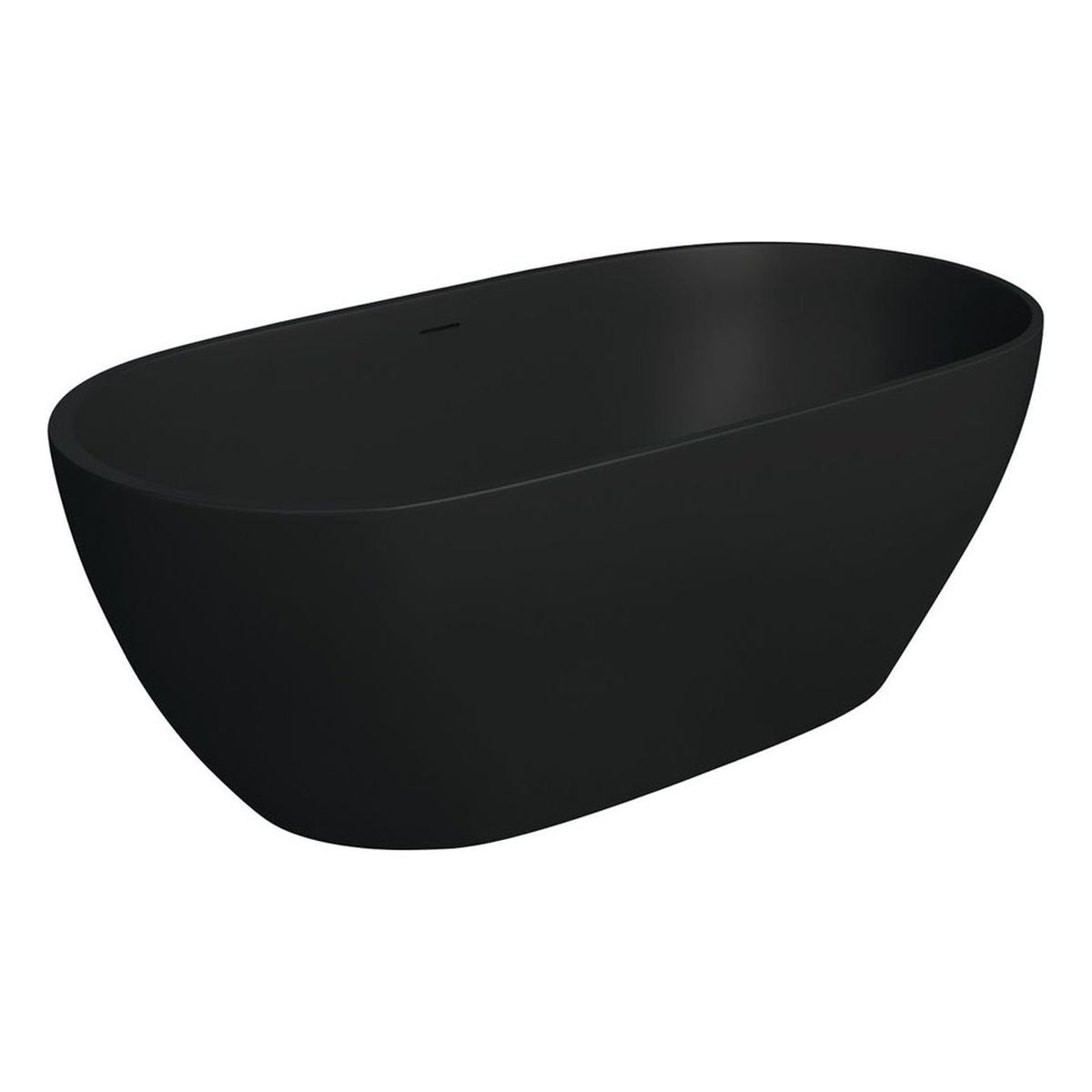 Luciana Solid Surface Bath, Matte Black, 1500mm