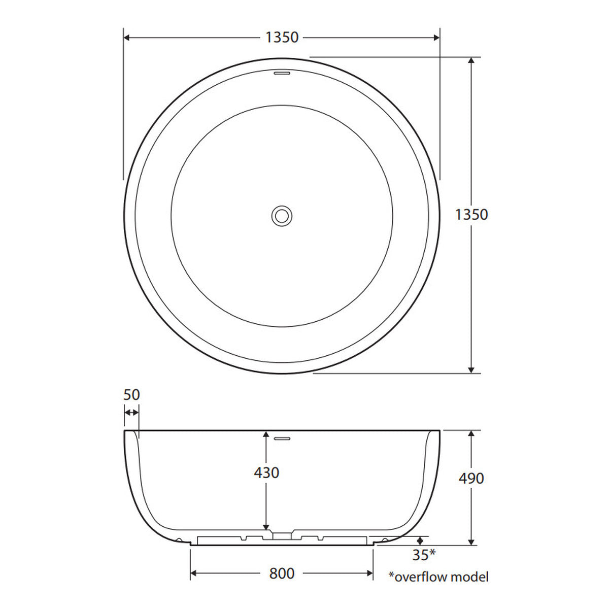Fienza Shinto Solid Surface Bath