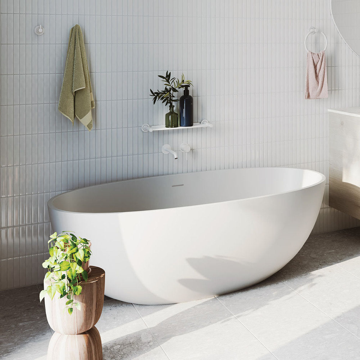 Fienza Sasso Solid Surface Bath, 1650mm