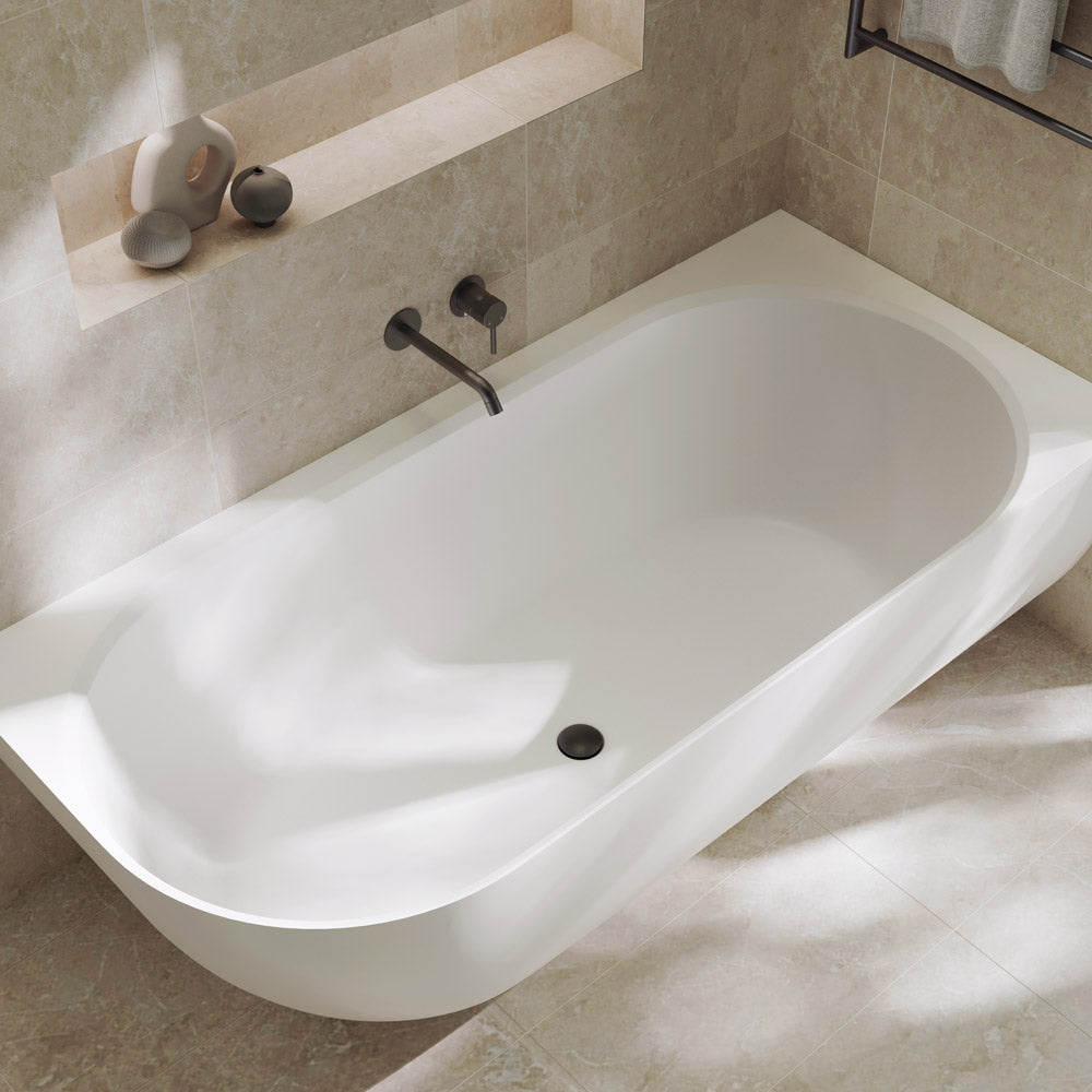 Matta Left-Hand Solid Surface Corner Bath, 1700mm