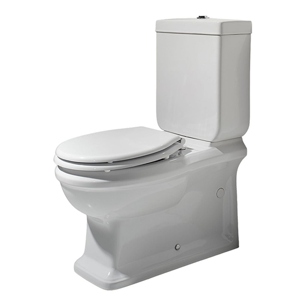 Stafford Back to Wall Toilet Suite - Gloss White with Chrome Hinges