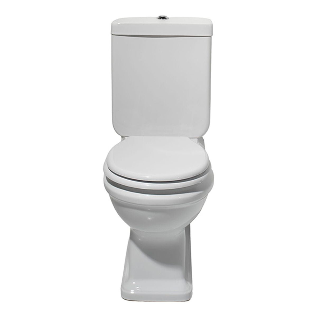 Stafford Back to Wall Toilet Suite - Gloss White with Chrome Hinges