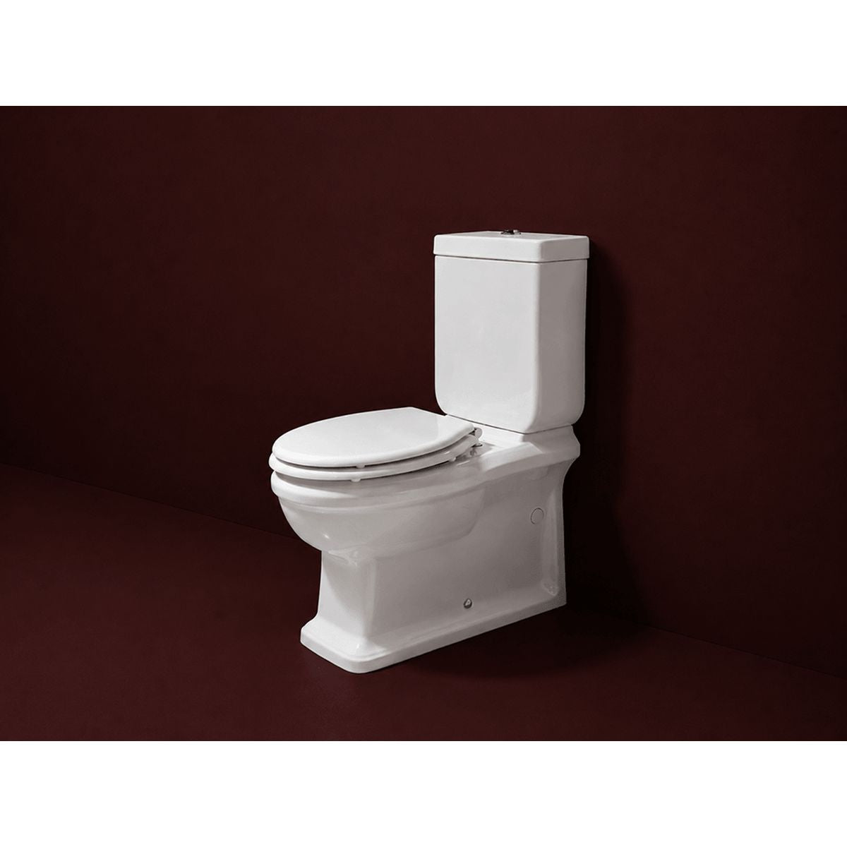 Stafford Back to Wall Toilet Suite - Gloss White with Chrome Hinges