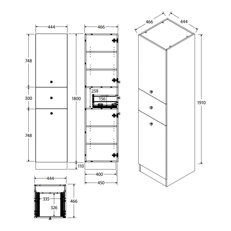 Fienza Sutton Floor Standing Tallboy