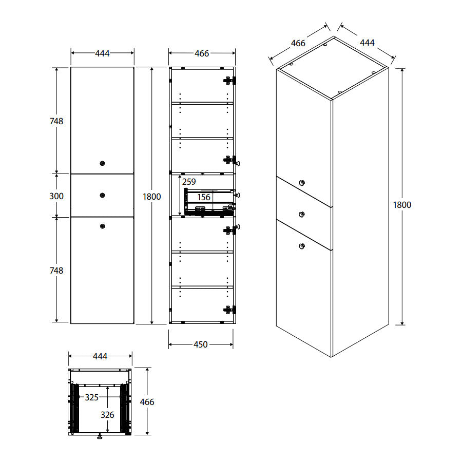 Fienza Sutton Wall-Hung Tallboy