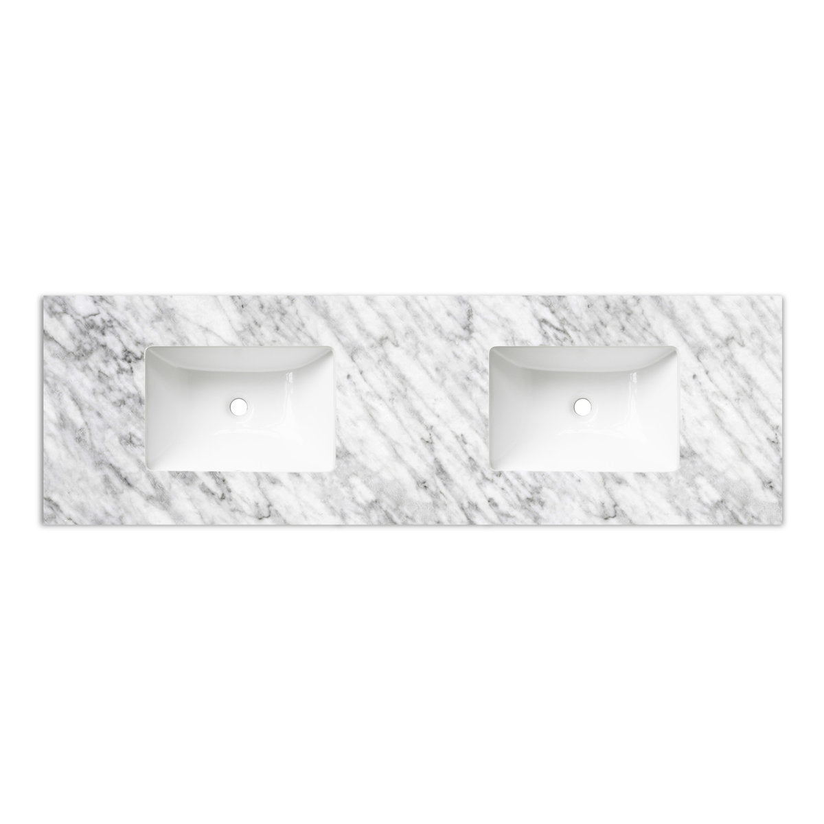 Otti Natural Carrara Marble Top with Double Undermount Basins 1500