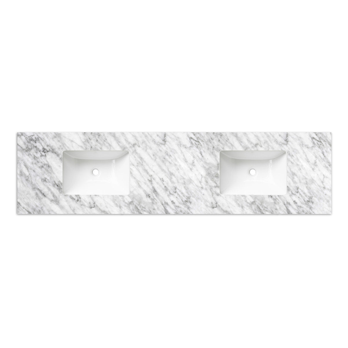 Otti Natural Carrara Marble Top with Double Undermount Basins 1800