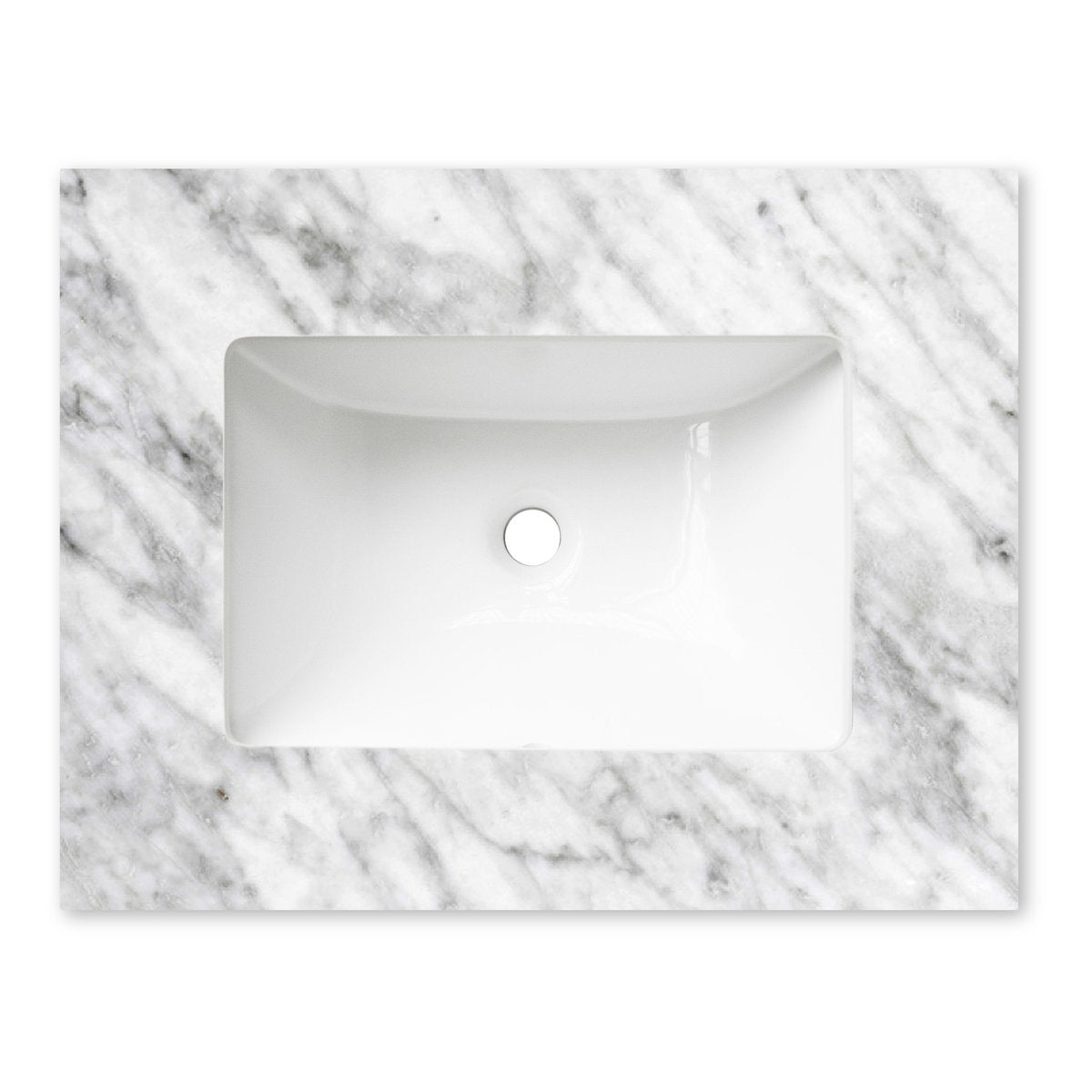 Otti Natural Carrara Marble Top with Undermount Basin 600