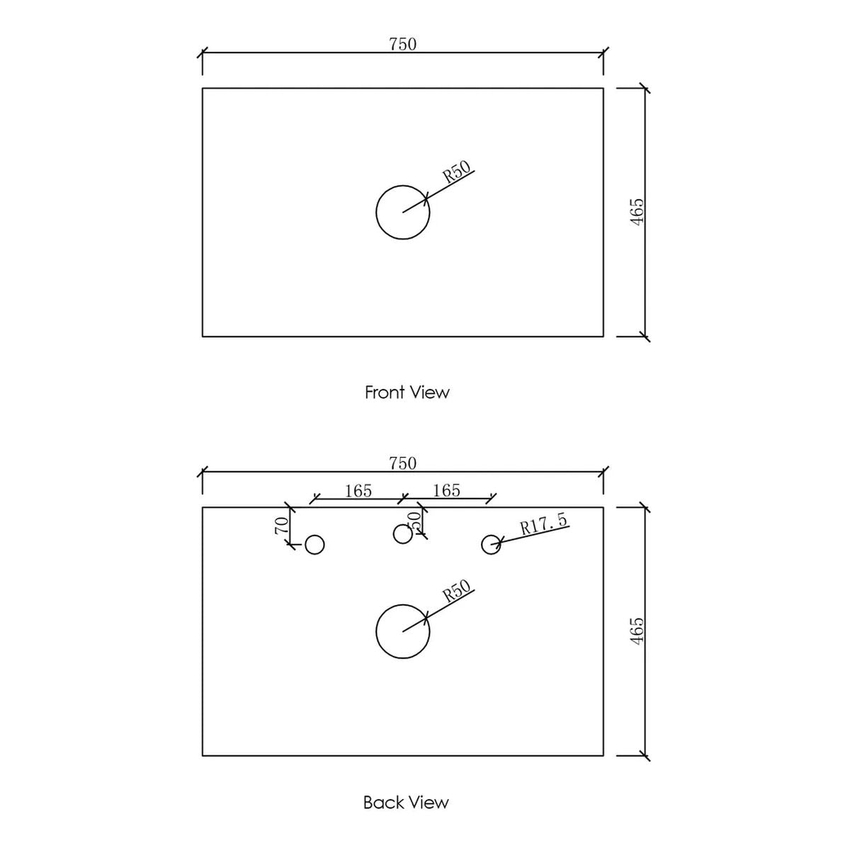 Noosa 750mm Wall Hung Vanity Cabinet