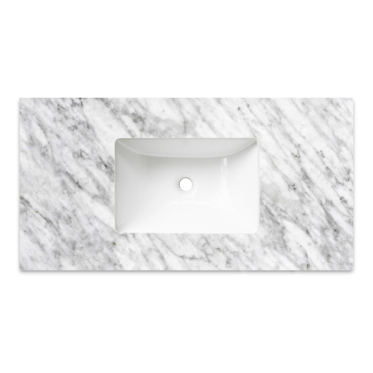 Otti Natural Carrara Marble Top with Undermount Basin 900