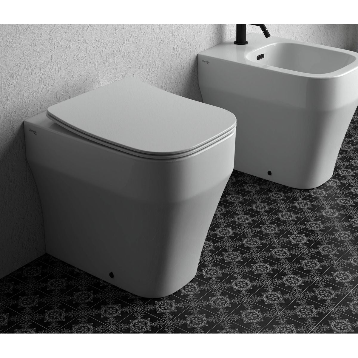 Studio Bagno Synthesis Eco Rimless Wall Faced Toilet - Gloss White