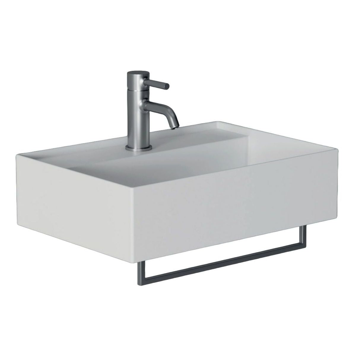 Studio Bagno Shard X Mini Bench/Wall Basin - 1 Taphole, Gloss White