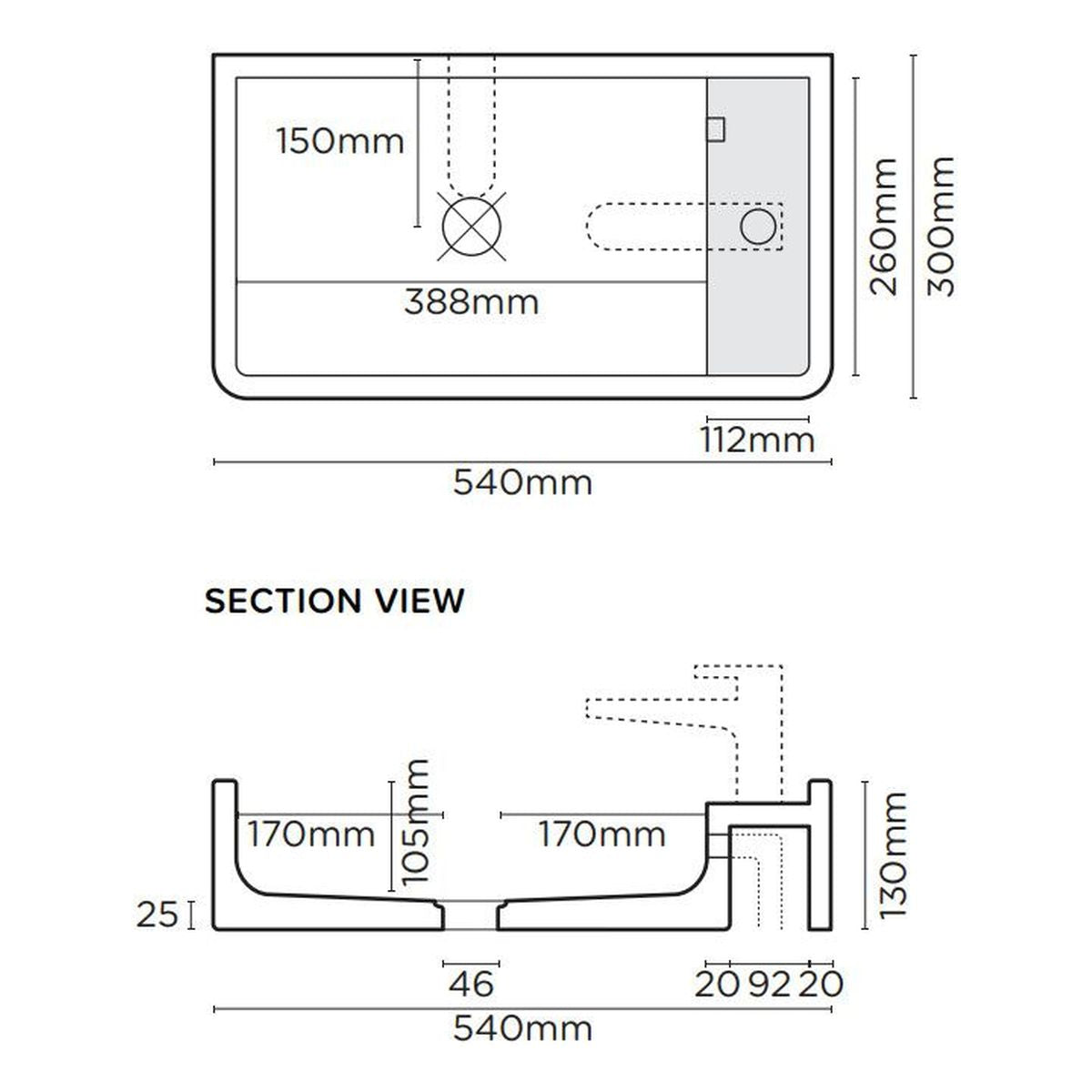 Nood Surface Mount Shelf 02 Basin in Cloud