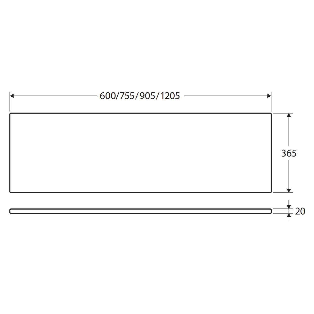 Fienza Silica Free Stone Tops 600, Ensuite Depth