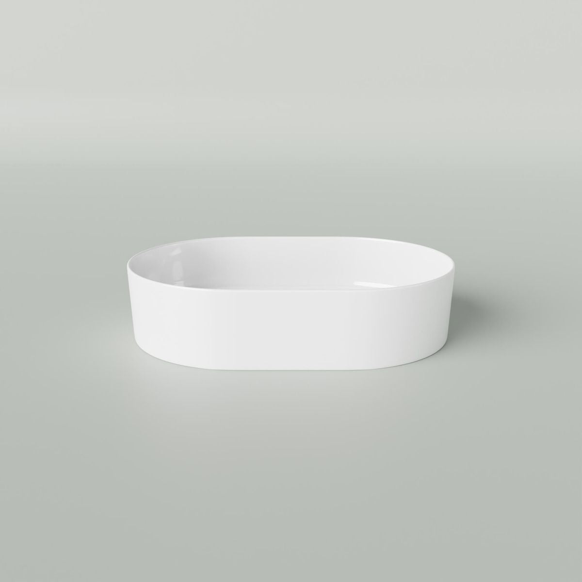 Stadia Fluted Above Counter Ceramic Basin - White Gloss