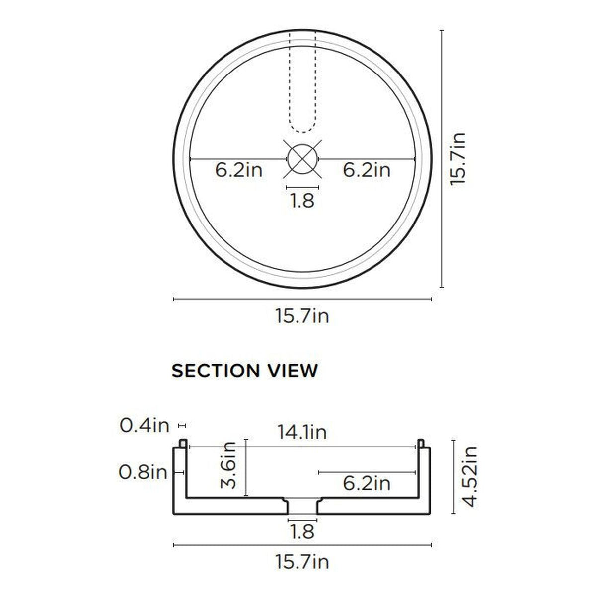 Nood Wall Mount Stepp Circle Basin in Ivory