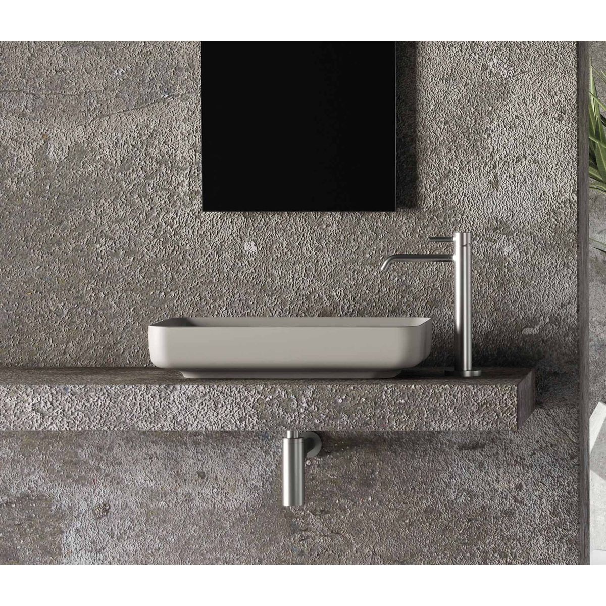 Studio Bagno Form Rectangle Bench Basin - Gloss White