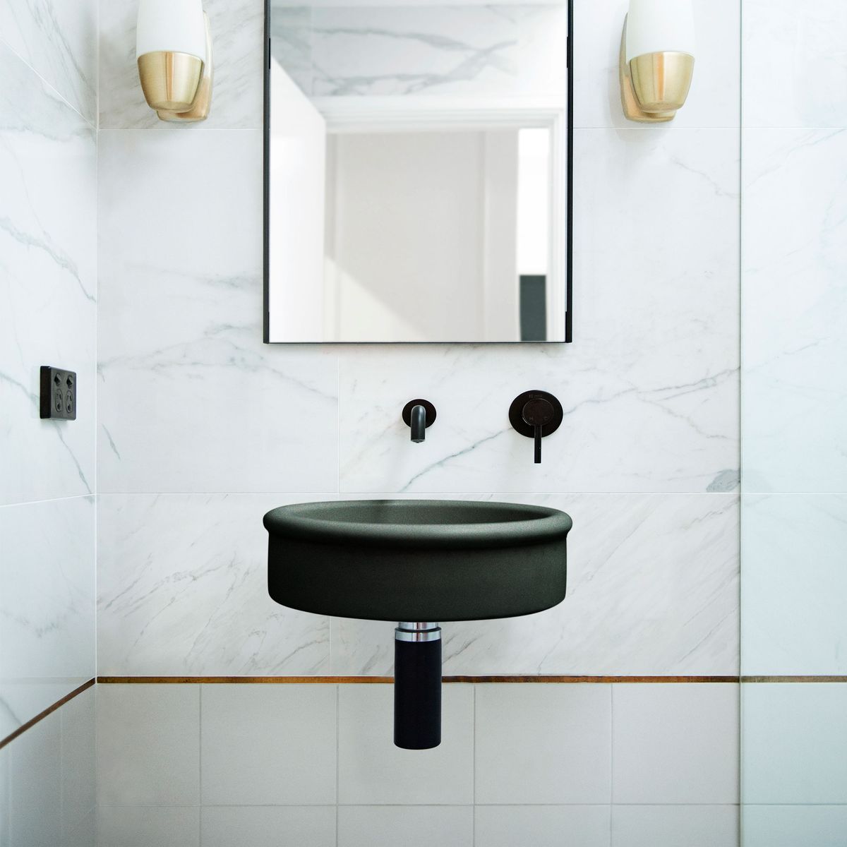 Nood Wall Mount Tubb Basin in Charcoal