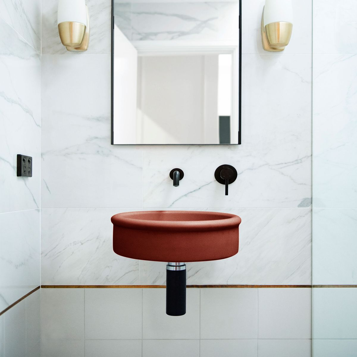 Nood Wall Mount Tubb Basin in Clay