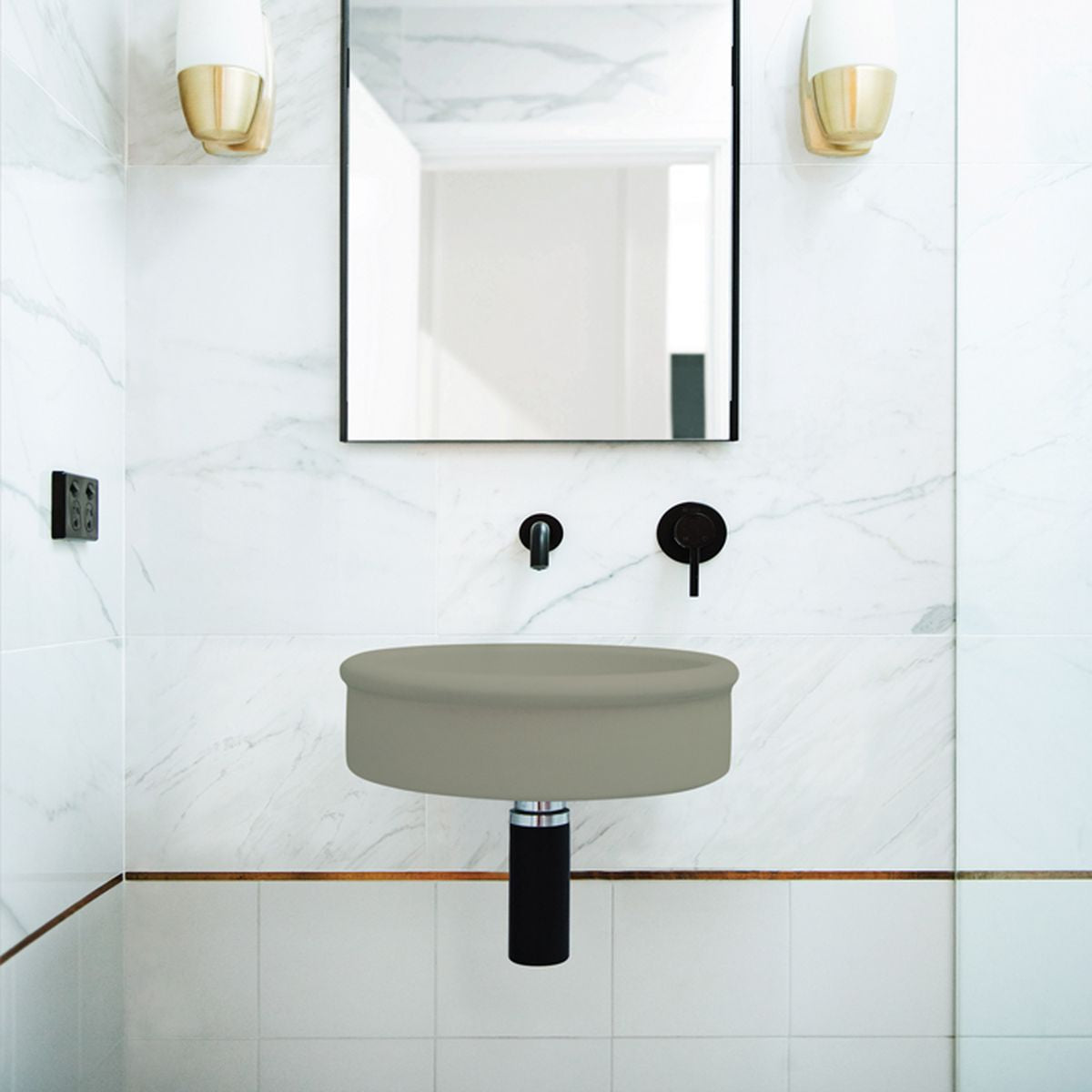 Nood Wall Mount Tubb Basin in Olive