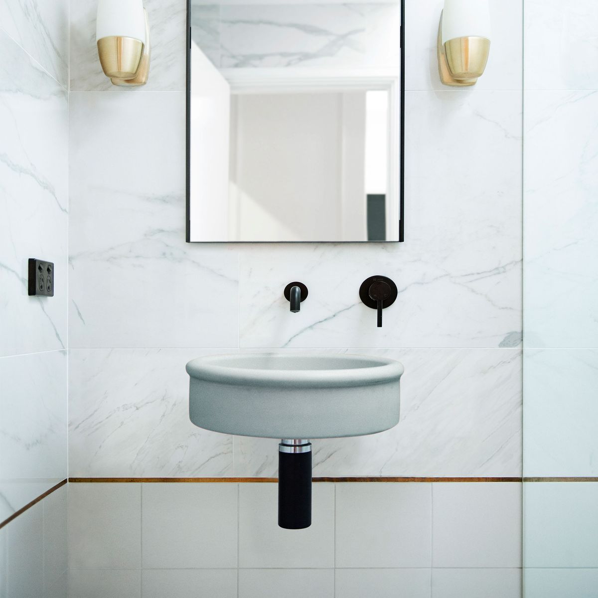 Nood Wall Mount Tubb Basin in Powder Blue