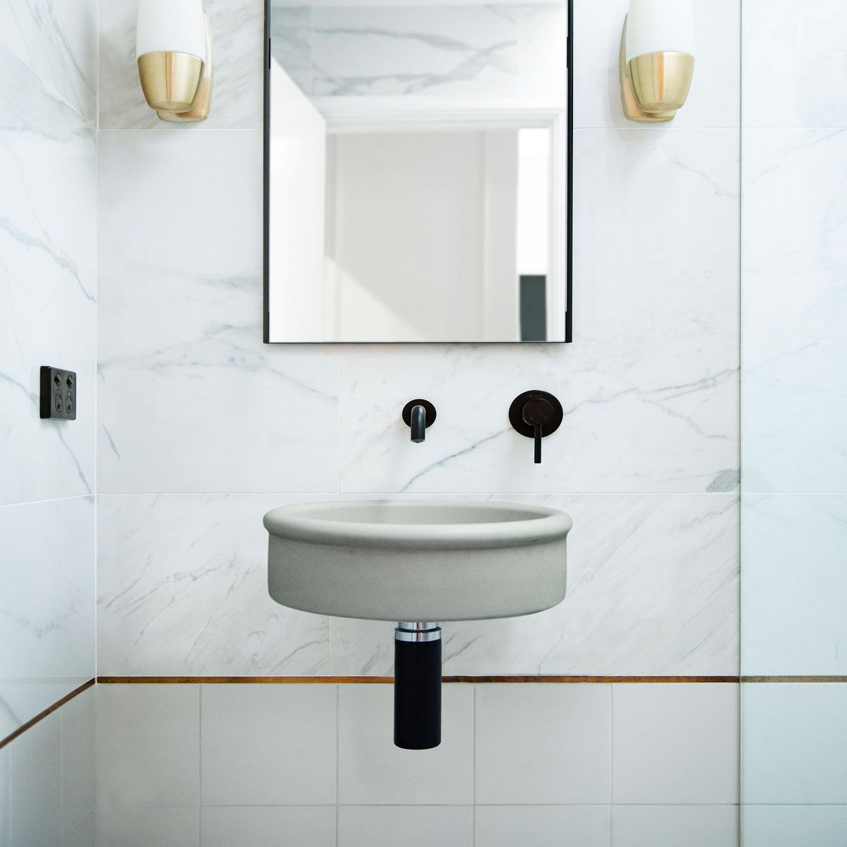Nood Wall Mount Tubb Basin in Sky Grey