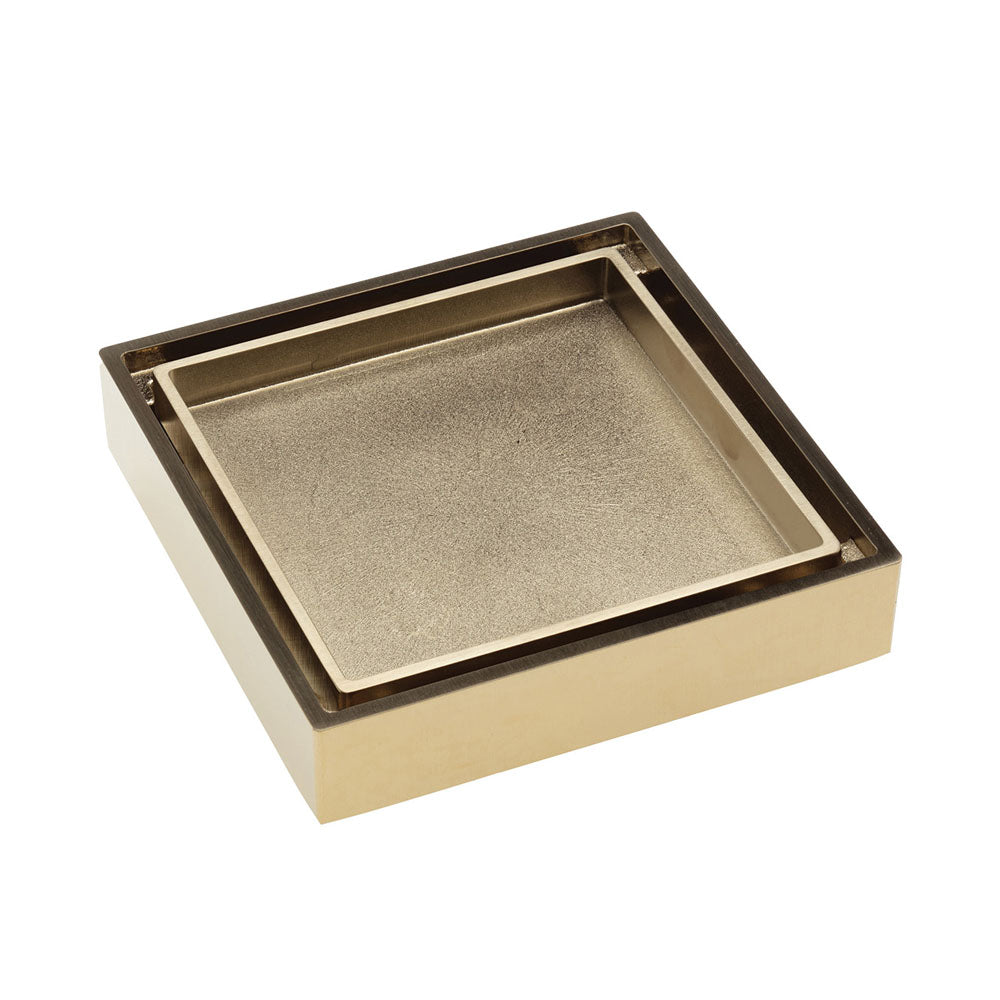 Fienza Square Tile 2-in-1 Floor Waste, 88mm Outlet, Urban Brass