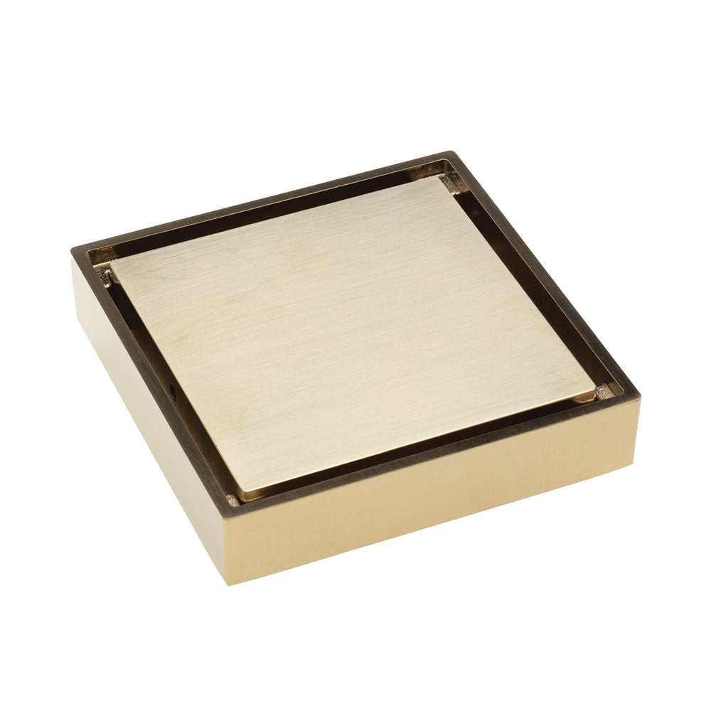 Fienza Square Tile 2-in-1 Floor Waste, 88mm Outlet, Urban Brass