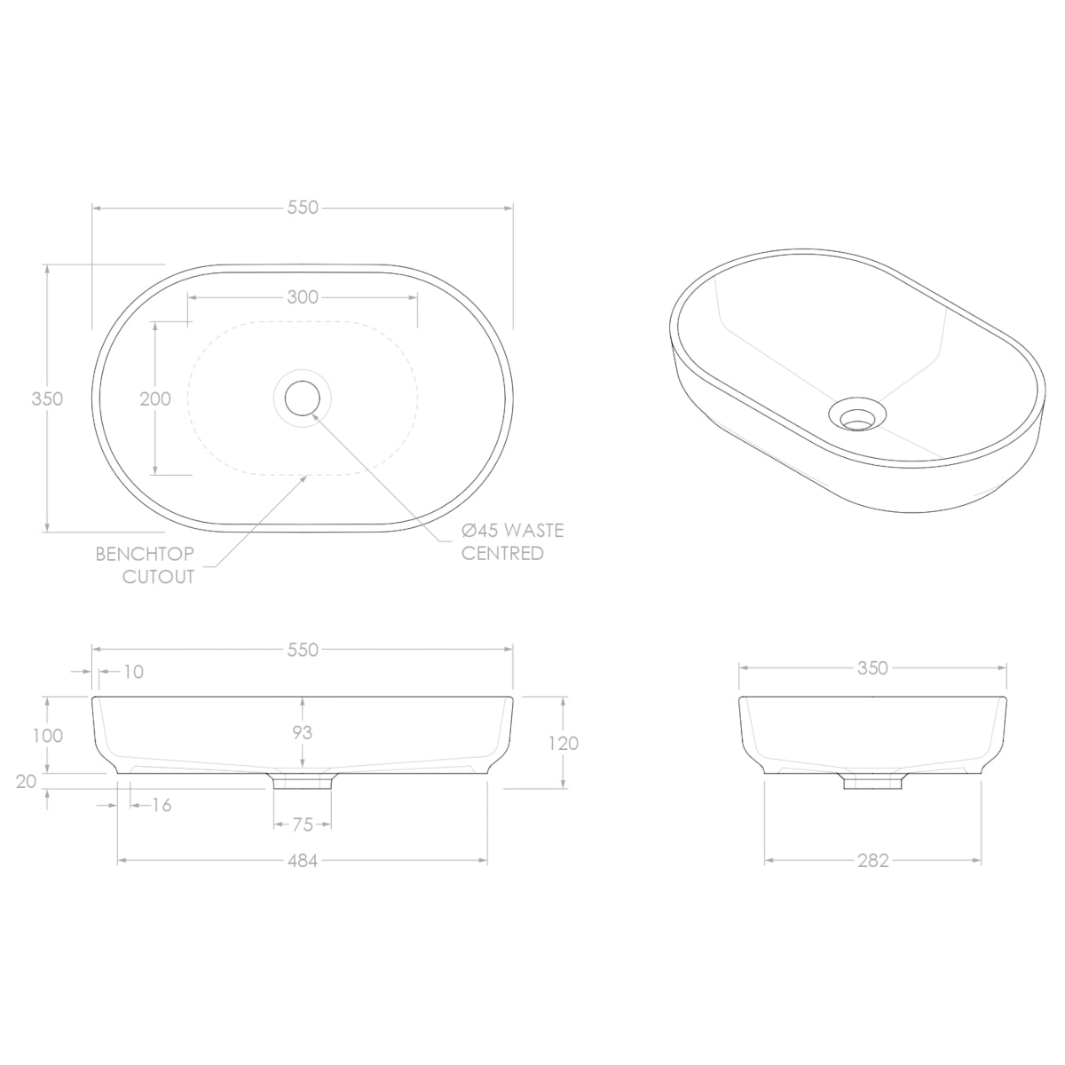 ADP Marilyn Above Counter Basin Matte Forest