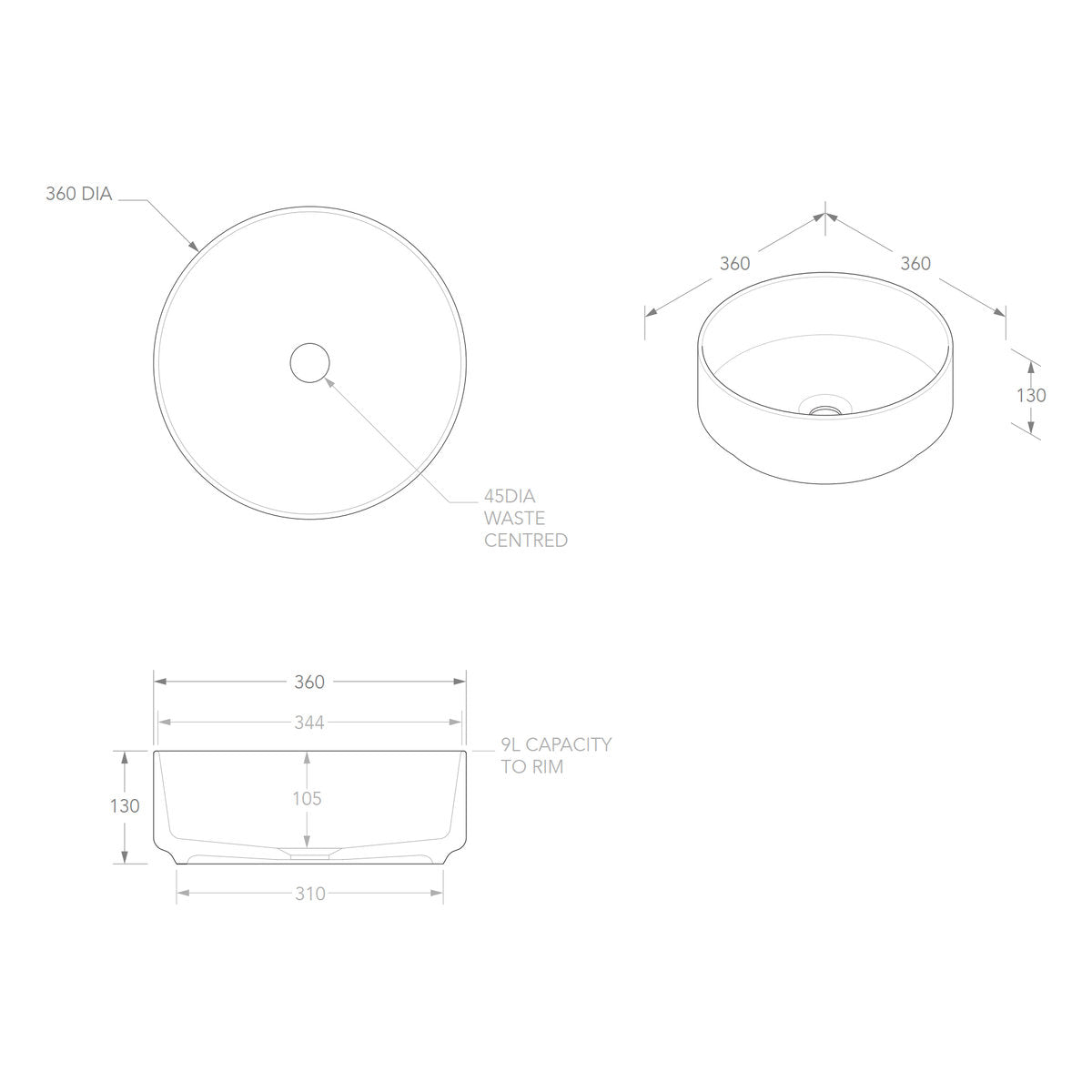 ADP Margot Above Counter Basin - Matte Forest