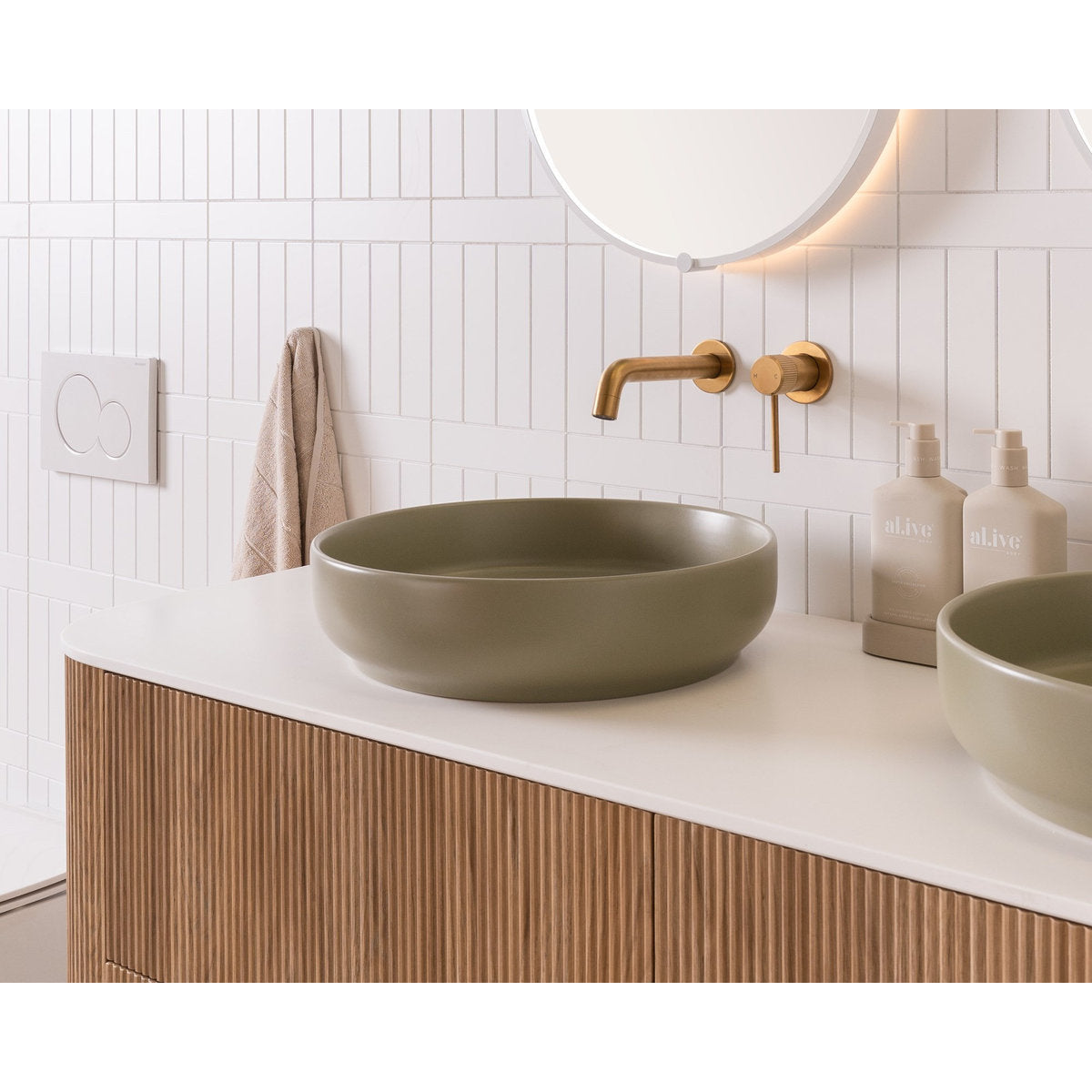 ADP Monroe Above Counter Basin, Matte Olive