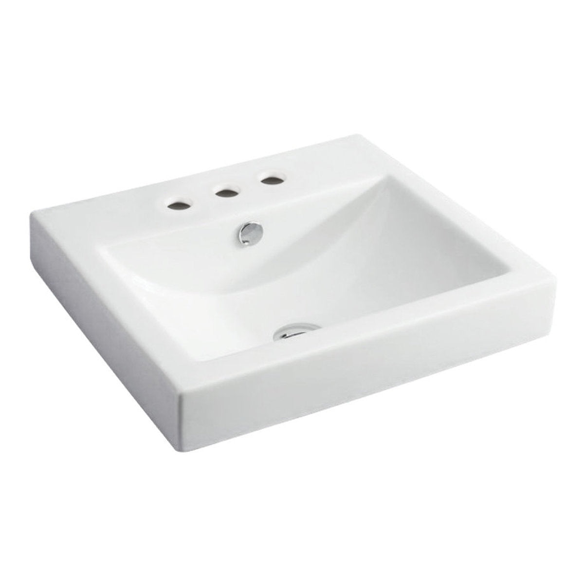 Fienza Low Profile Semi-Inset Basin, 3 Tap Holes
