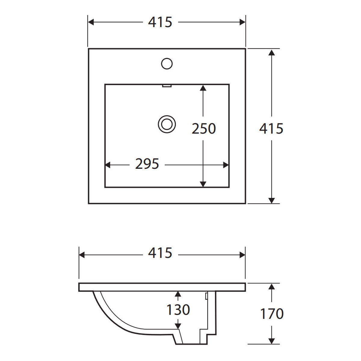 Fienza Allison Fully-Inset Basin