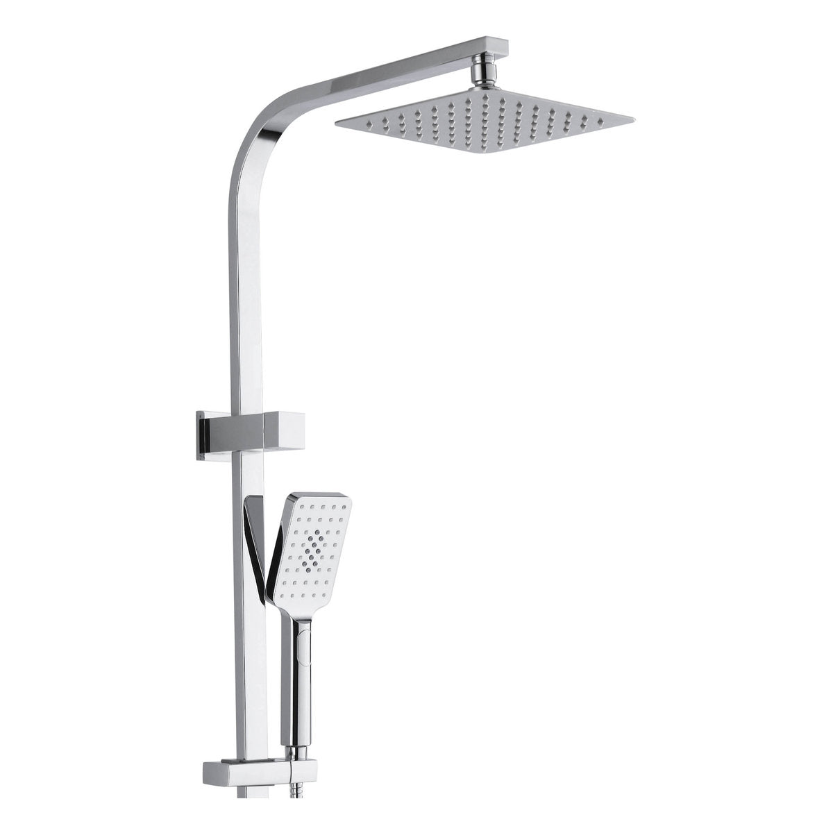 Otti Taran 250mm Chrome Twin Shower On Rail Top Inlet Square
