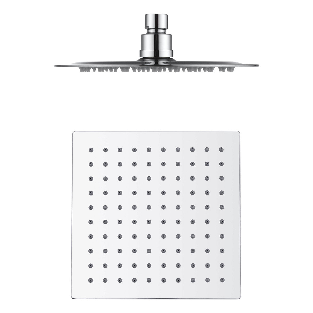 Otti Taran 250mm Chrome Twin Shower On Rail Top Inlet Square
