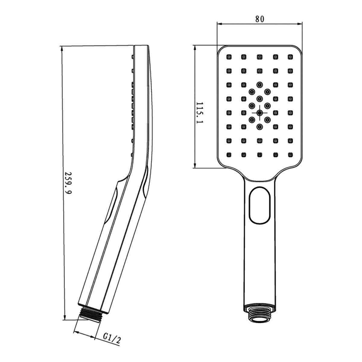 Otti Taran 250mm Chrome Twin Shower On Rail Top Inlet Square
