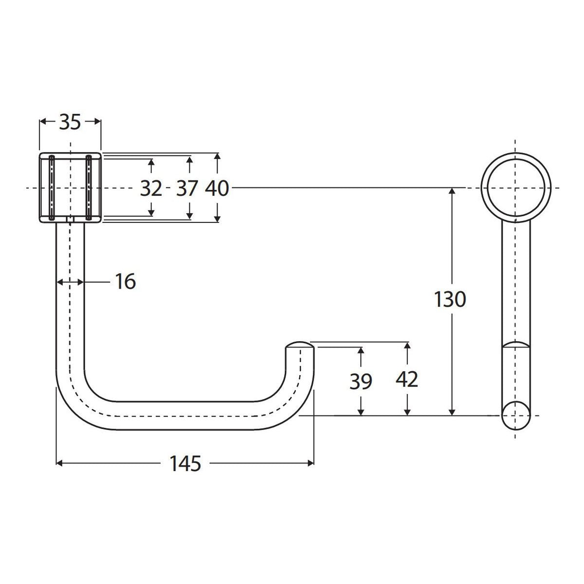 Fienza Care Roll Holder for Hand Rail, Brushed Nickel