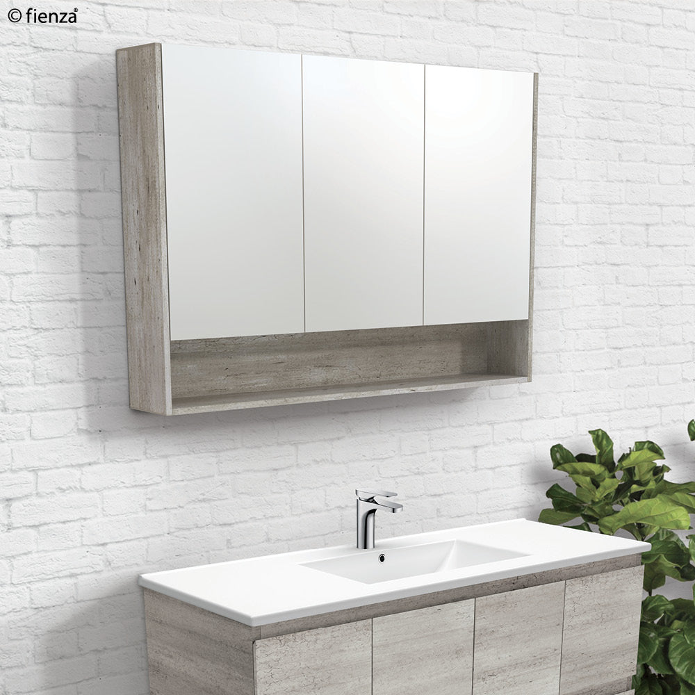 Fienza 900 Mirror Cabinet with Display Shelf, Industrial