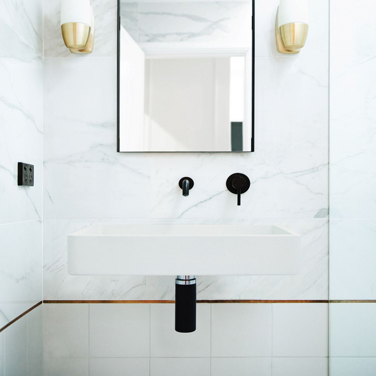 Nood Wall Mount Vesl Rectangle Basin in Morning Mist