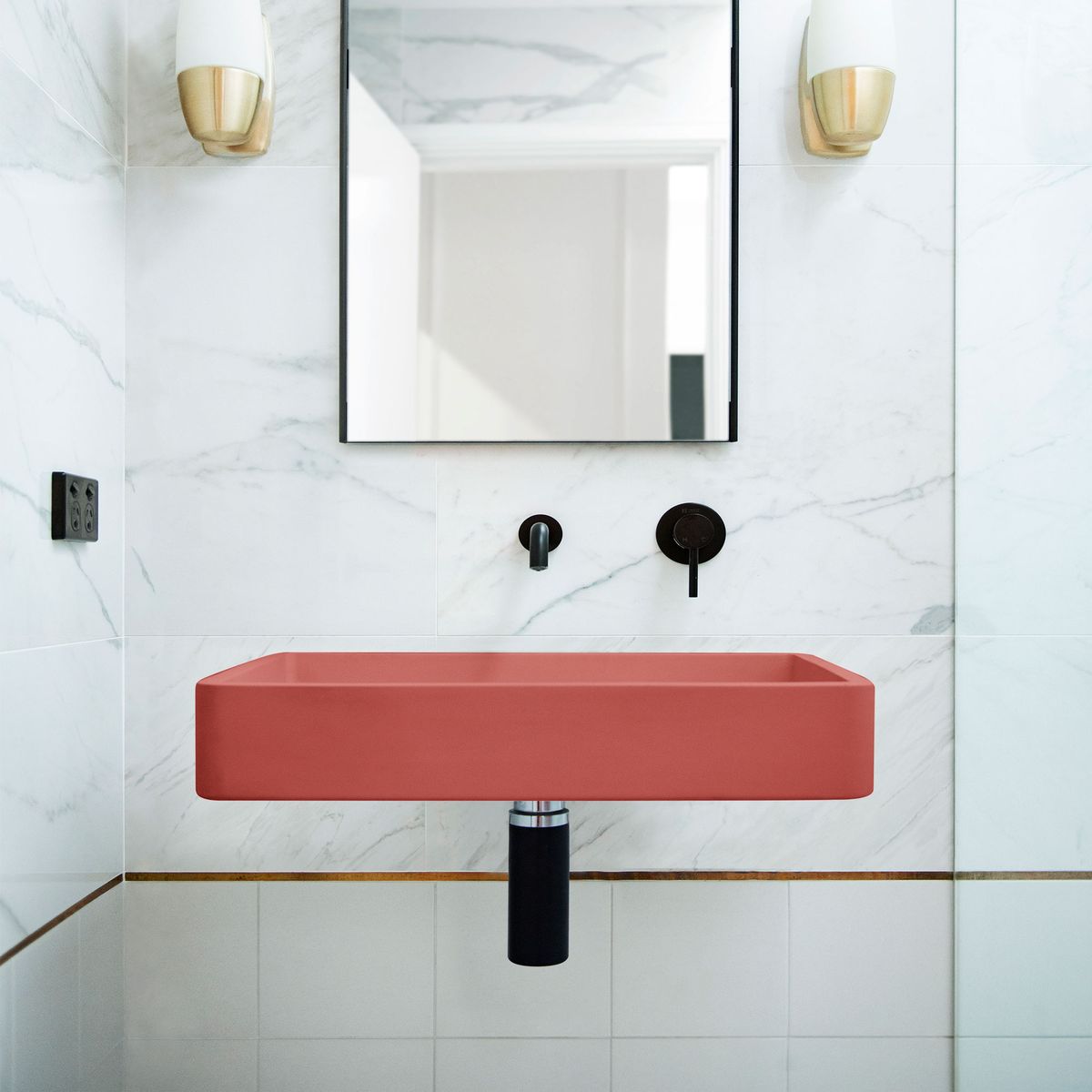 Nood Wall Mount Vesl Rectangle Basin in Musk