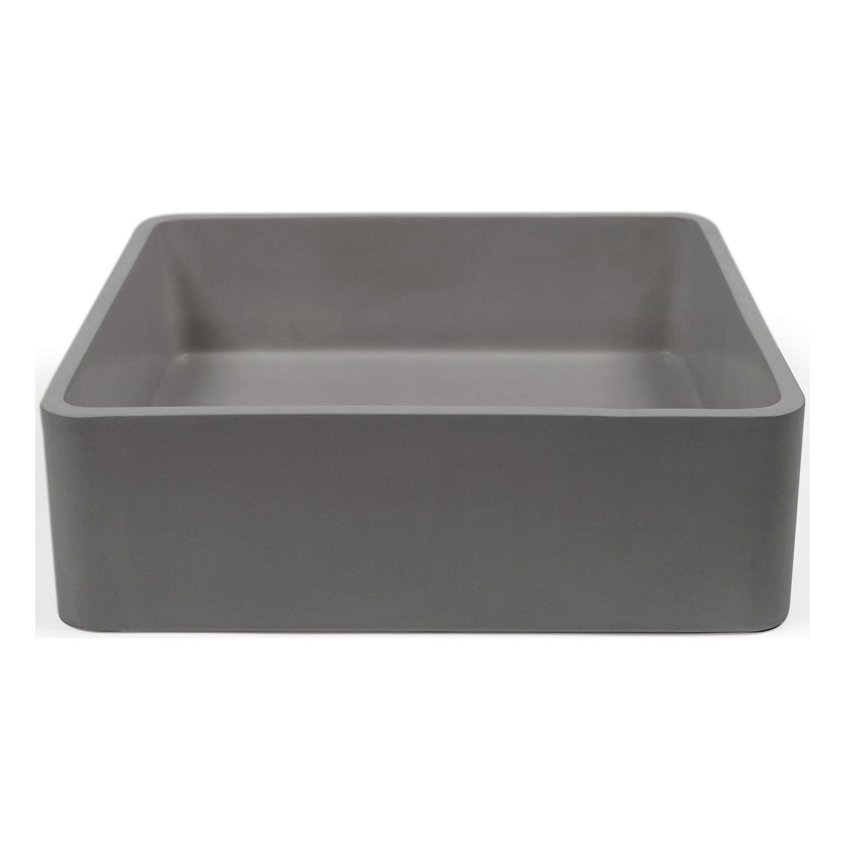Nood Surface Mount Vesl Square Basin in Mid Tone Grey