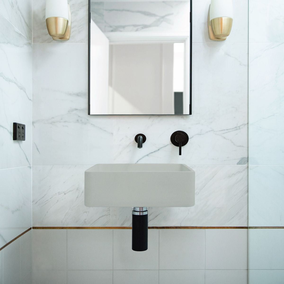Nood Wall Mount Vesl Square Basin in Cloud