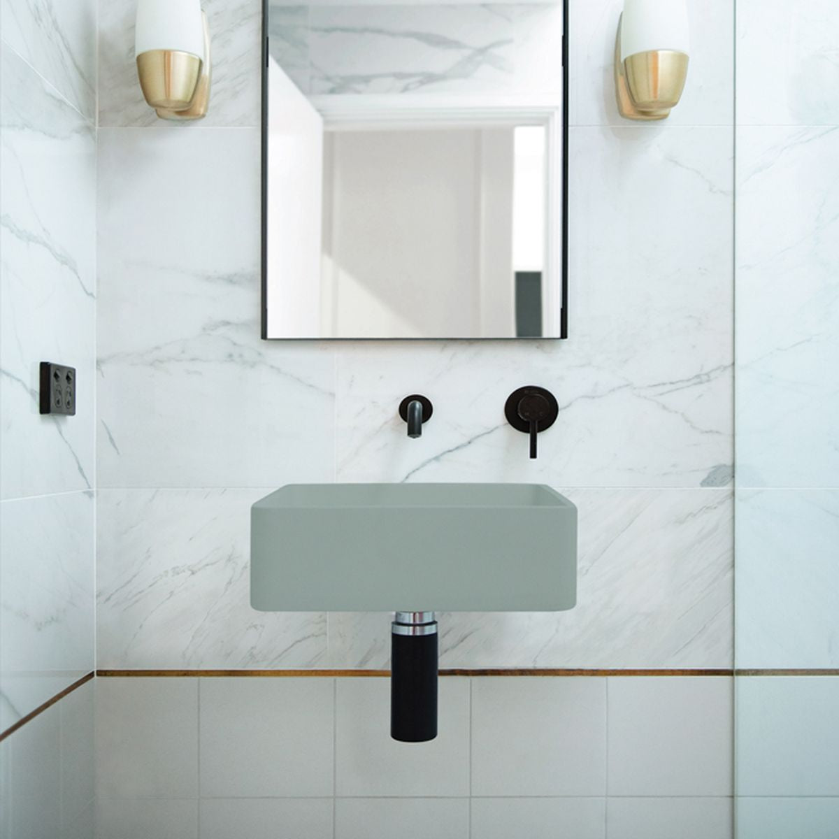 Nood Wall Mount Vesl Square Basin in Rowboat