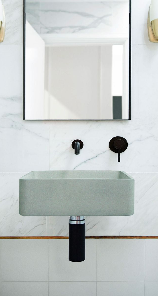 Nood Wall Mount Vesl Square Basin in Sky Grey