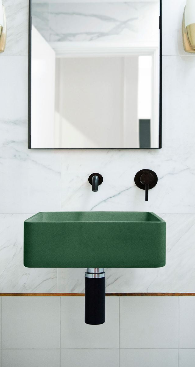 Nood Wall Mount Vesl Square Basin in Teal
