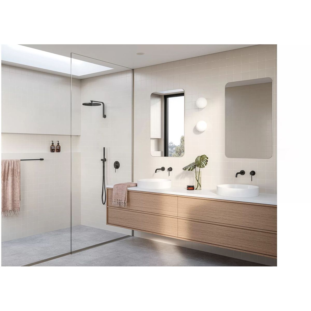 Vivid Slimline SwitchMix Shower / Wall Mixer 60mm Backplate (Complete Kit), Lead Free - Matte Black