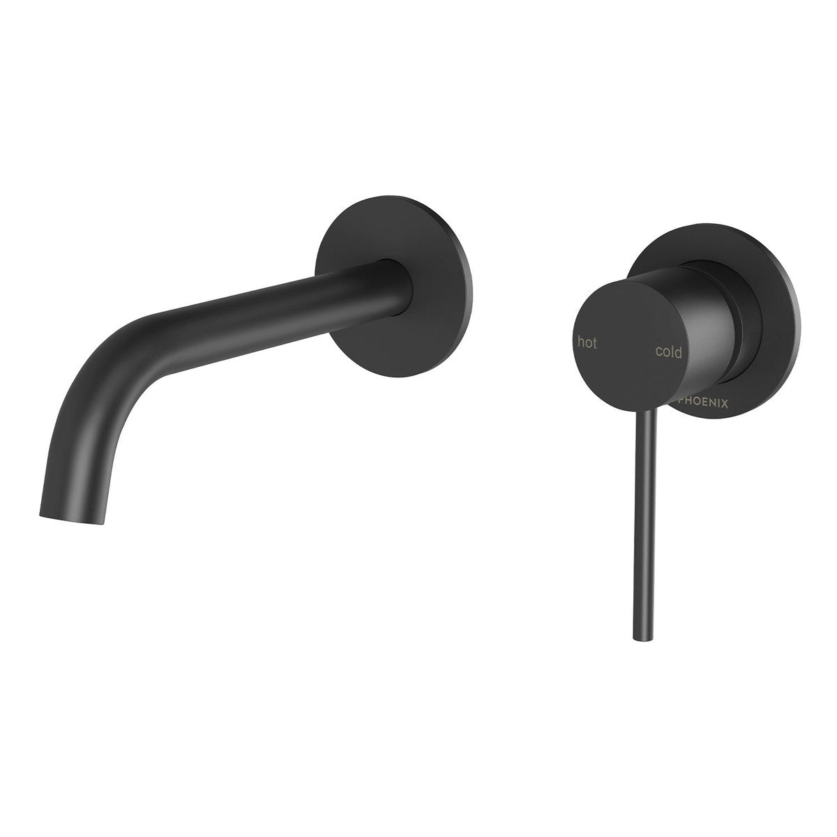 Phoenix Vivid Slimline SwitchMix Wall Basin/Bath Mixer Set 60mm Backplates (Complete Kit) - Lead Free, Matte Black