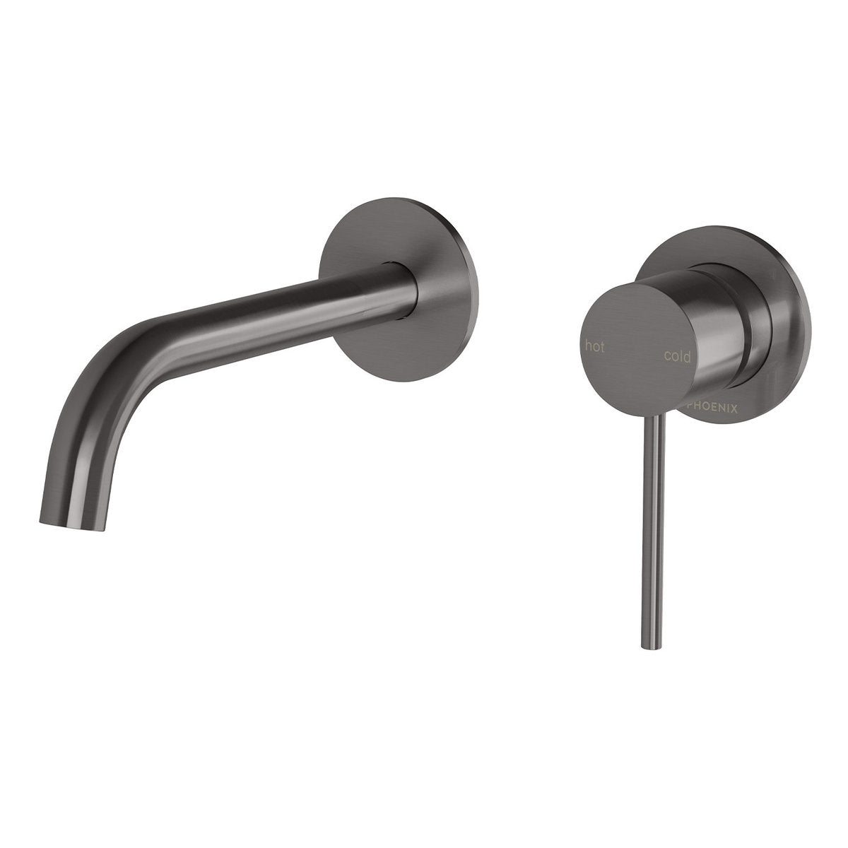Phoenix Vivid Slimline SwitchMix Wall Basin/Bath Mixer Set 60mm Backplates (Complete Kit) - Lead Free, Brushed Carbon
