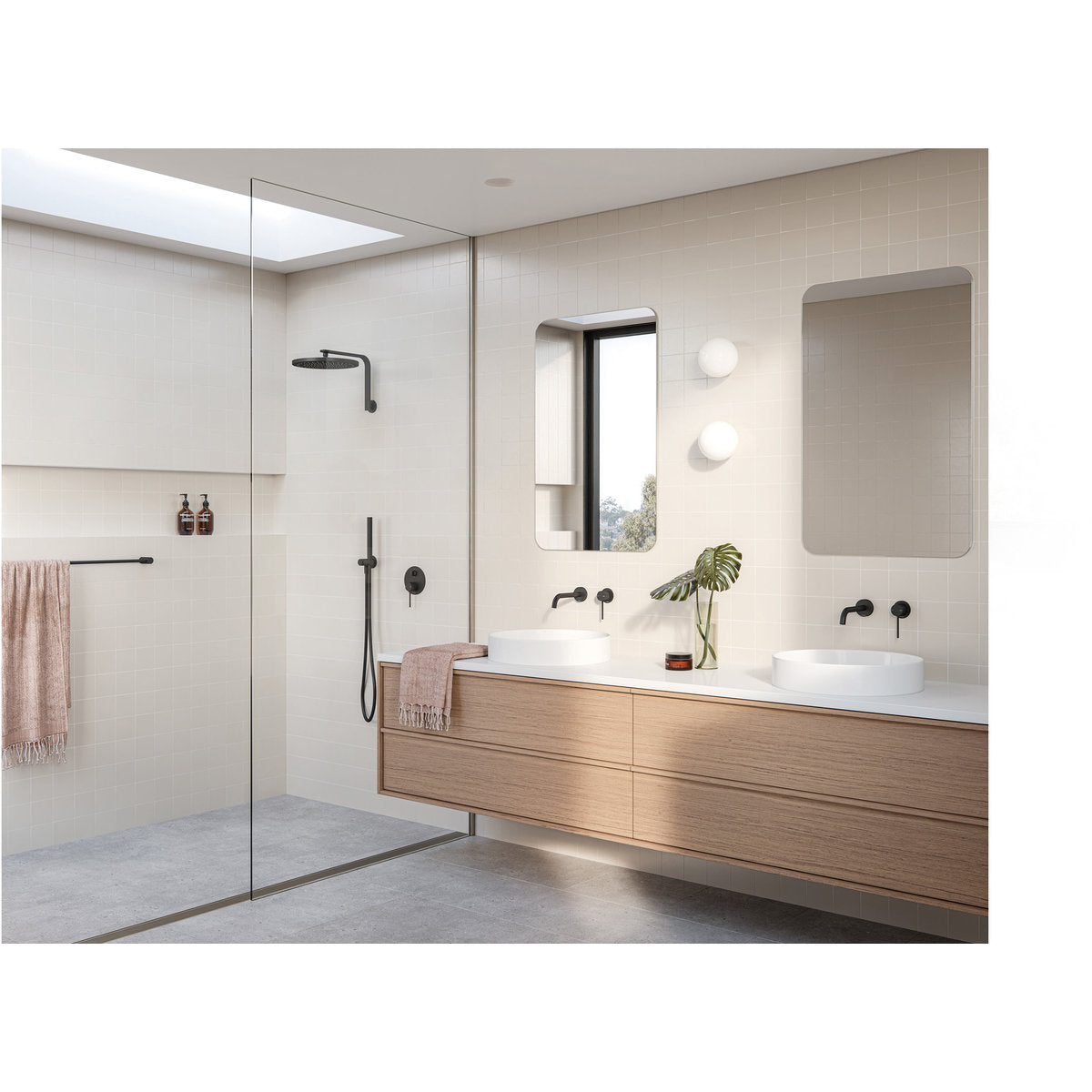 Phoenix Vivid Slimline SwitchMix Shower/Bath Diverter Mixer (Complete Kit), Matte Black