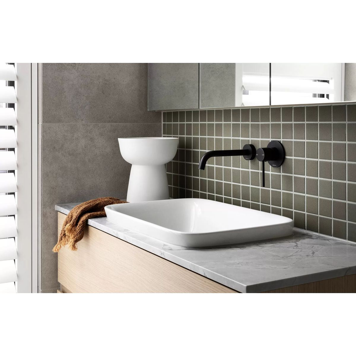 Phoenix Vivid Slimline Oval SwitchMix Shower/Wall Mixer , Matte Black